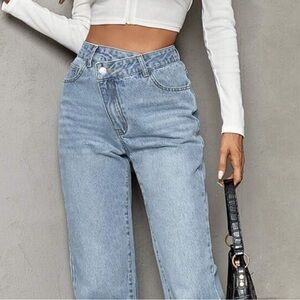 Cross Waist Mom Jeans